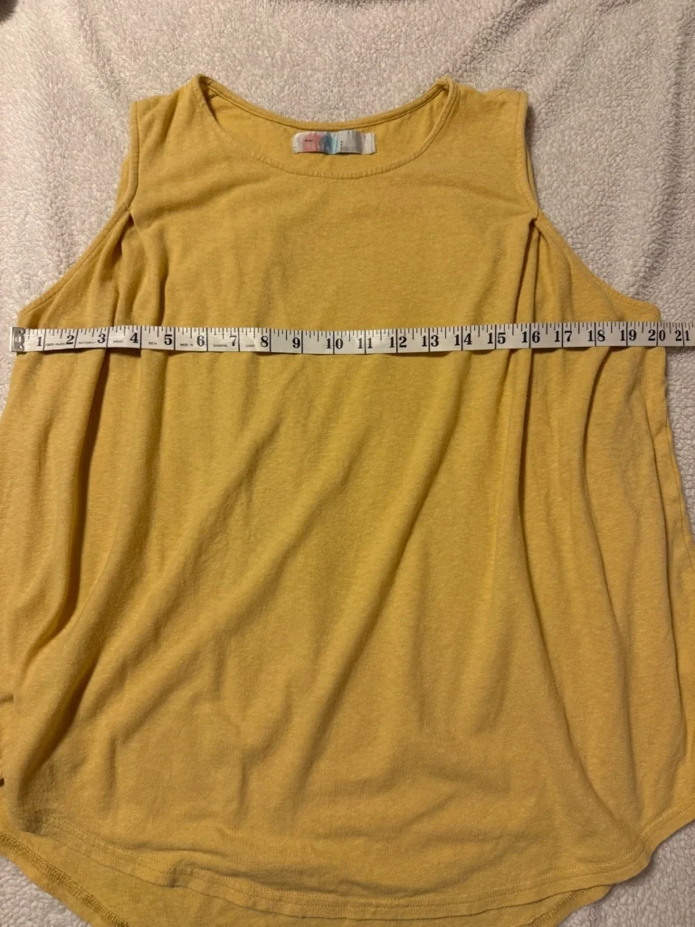 Free People Beach Mustard Yellow Hemp Blend Pleated Back Tank Top